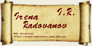 Irena Radovanov vizit kartica